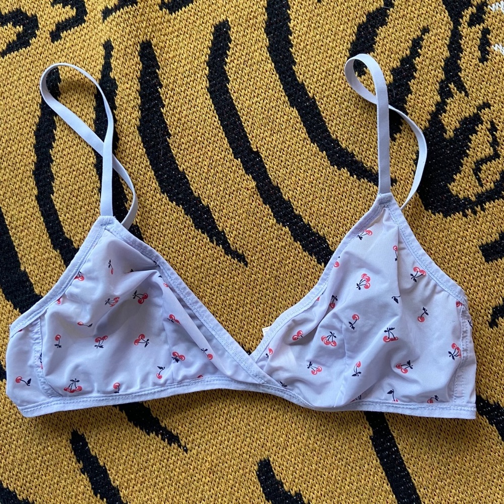 🍒 j crew cherry french bralette 🍒